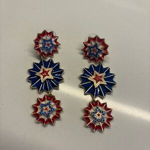 Sugar fix by baublebar Patriotic Drop Earrings in Red, White & Blue